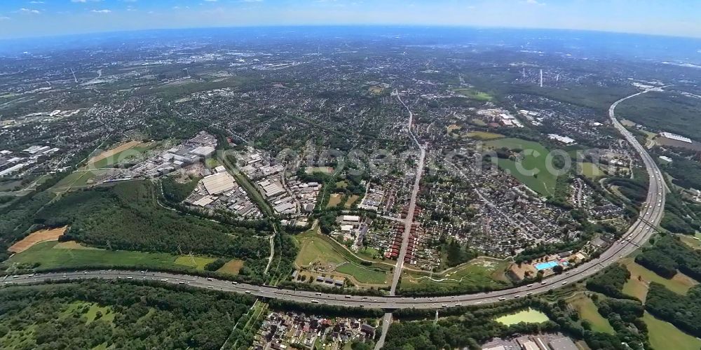 Aerial image Gladbeck - Autumnal discolored vegetation view at the new construction site of the autobahn course of the BAB A2 in Gladbeck in the state North Rhine-Westphalia, Germany