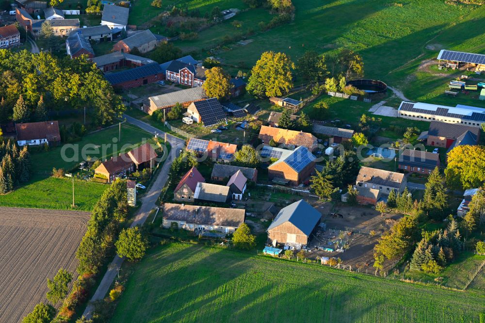 Aerial photograph Streesow - Autumnal discolored vegetation view village view in Streesow in the state Brandenburg, Germany