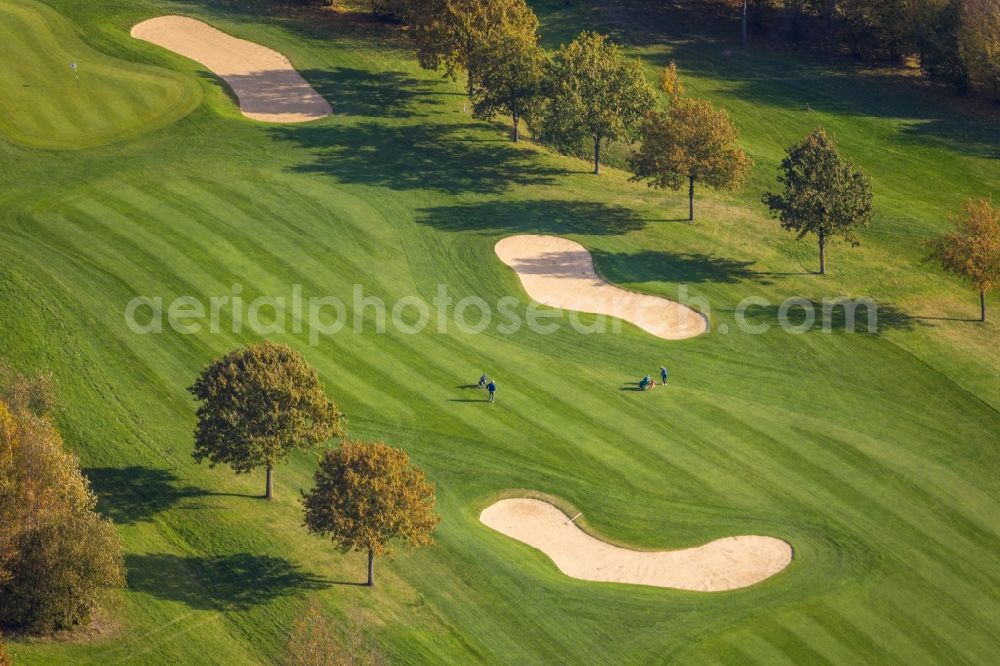 Aerial image Bochum - Autumnal discolored vegetation view grounds of the Golf course Bochumer Golfclub e.V. Im Mailand in the district Stiepel in Bochum at Ruhrgebiet in the state North Rhine-Westphalia, Germany