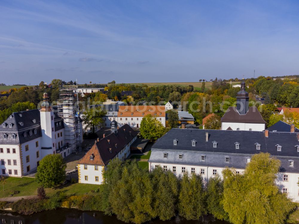 Aerial image Blankenhain - Blankenhain Castle in Blankenhain near Crimmitschau used to belong to a manor and is today, together with the German Agricultural Museum located on the grounds, a museum complex that is unique in Germany. In Blankenhain in the state of Saxony, Germany