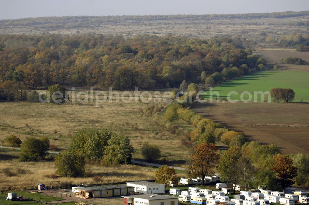 Aerial image Ettenhausen - Herbststimmung an abgeernteten und umgepflügten Feldern bei Ettenhausen in Thüringen.