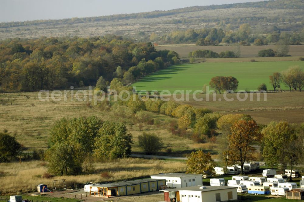 Aerial photograph Ettenhausen - Herbststimmung an abgeernteten und umgepflügten Feldern bei Ettenhausen in Thüringen.