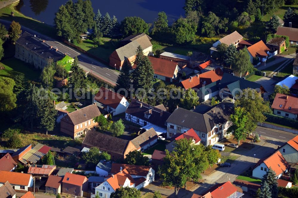 Aerial image Möckern OT Hohenziatz - View of the Hermann-Matern-Strasse in the district of Hohenziatz in Moeckern in the state of Saxony-Anhalt