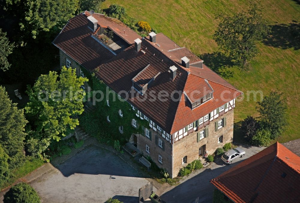 Neuenrade from the bird's eye view: View of the manor house Kuentrop in Neuenrade in the state North Rhine-Westphalia