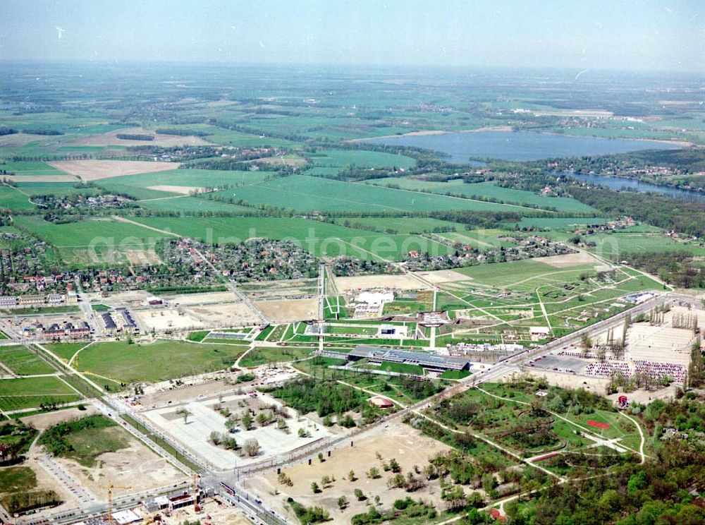 Aerial photograph Potsdam - Herrichtung des BUGA - Geländes auf dem ehem. russ. Kasernengelände am Bornstadter Feld in Potsdam.