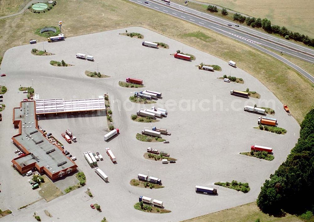 Herzsprung - Brandenburg from above - 24.06.2003 Herzsprung - Brandenburg LKW- Rastplatz Herzsprung an der Autobahn A 24