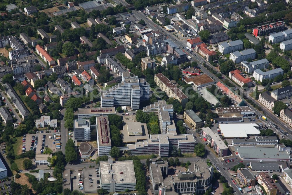 Wiesbaden from the bird's eye view: Hessian State Office of Criminal Investigation at the Hoelderlinstrasse in Wiesbaden in Hesse. polizei.hessen.de