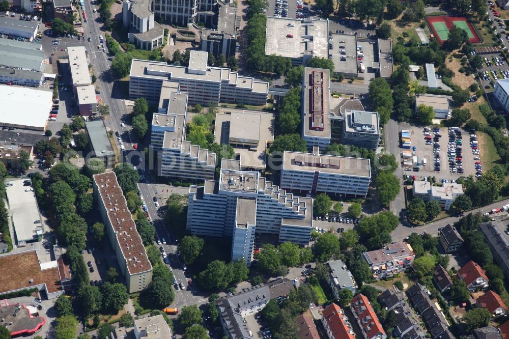 Aerial image Wiesbaden - Hessian State Office of Criminal Investigation at the Hoelderlinstrasse in Wiesbaden in Hesse. polizei.hessen.de