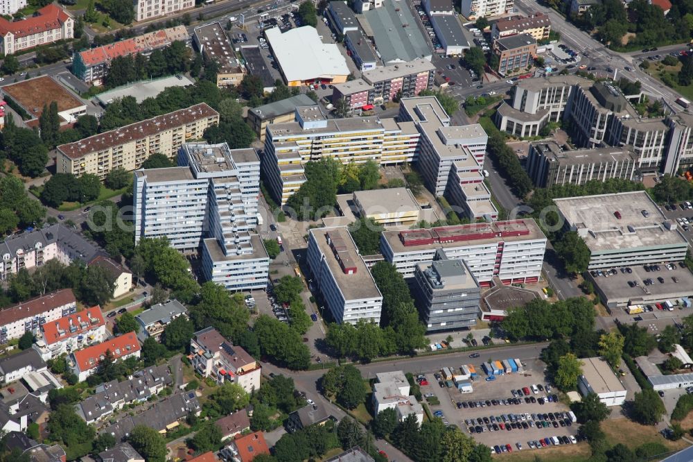 Aerial photograph Wiesbaden - Hessian State Office of Criminal Investigation at the Hoelderlinstrasse in Wiesbaden in Hesse. polizei.hessen.de