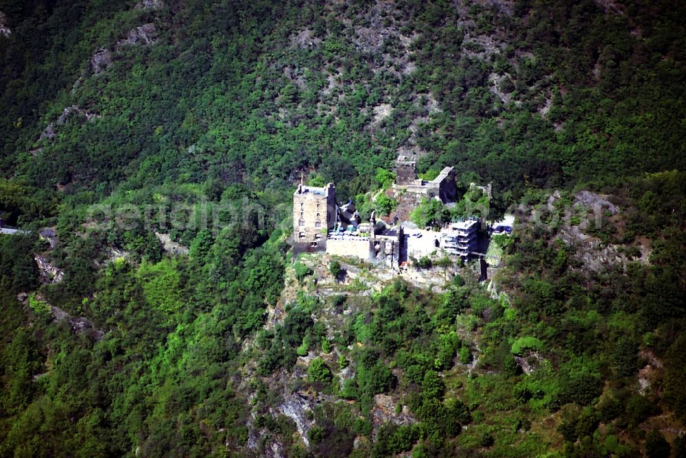 Kamp-Bornhofen from the bird's eye view: Liebenstein castle in Kamp-Bornhofen in the state of Rhineland-Palatinate