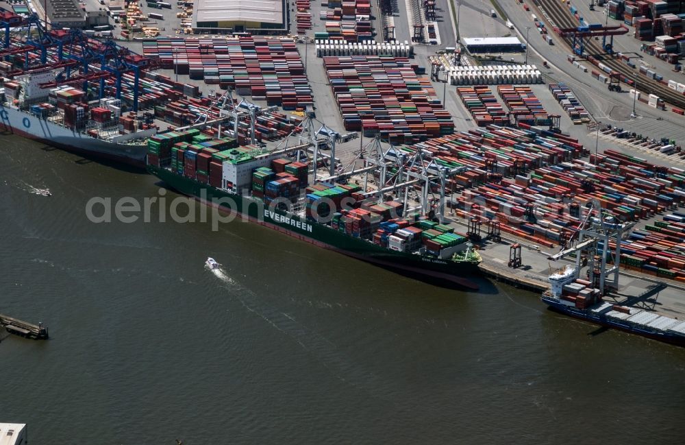 Hamburg from above - View of the HHLA Container Terminal Tollerort at the port of Hamburg