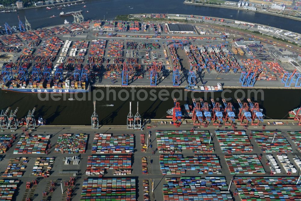 Aerial image Hamburg - EUROGATE Container Terminal Hamburg at the port of Hamburg