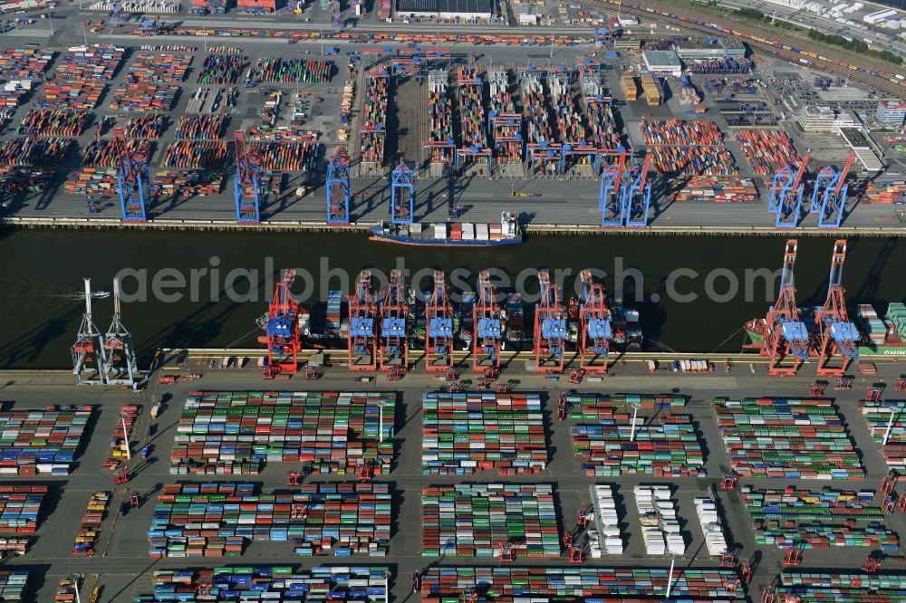 Aerial photograph Hamburg - EUROGATE Container Terminal Hamburg at the port of Hamburg