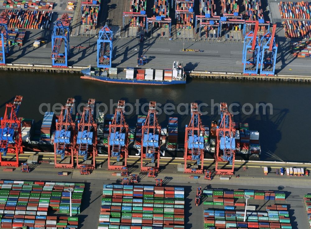 Hamburg from above - EUROGATE Container Terminal Hamburg at the port of Hamburg