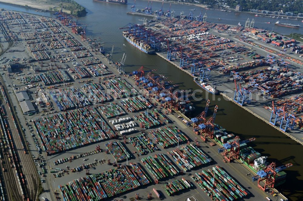 Aerial image Hamburg - EUROGATE Container Terminal Hamburg at the port of Hamburg