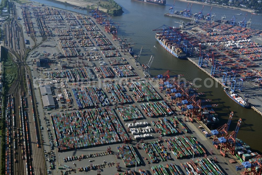 Aerial photograph Hamburg - EUROGATE Container Terminal Hamburg at the port of Hamburg