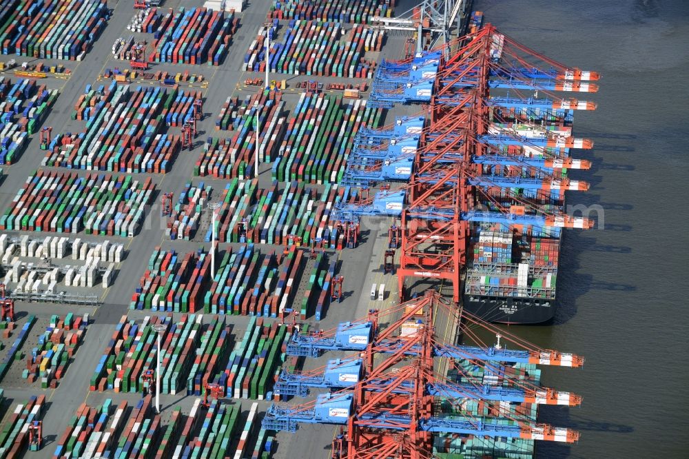 Aerial image Hamburg - EUROGATE Container Terminal Hamburg at the port of Hamburg