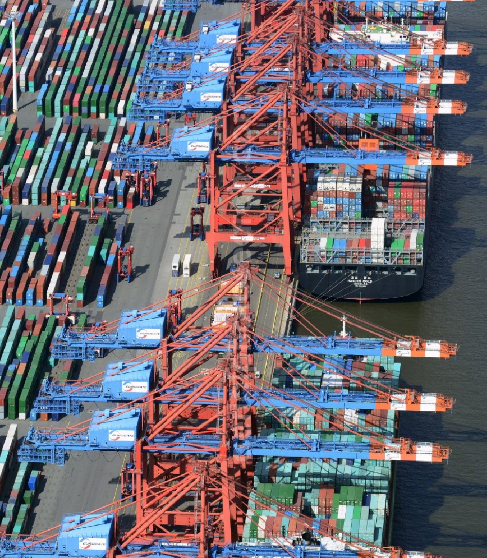 Aerial photograph Hamburg - EUROGATE Container Terminal Hamburg at the port of Hamburg