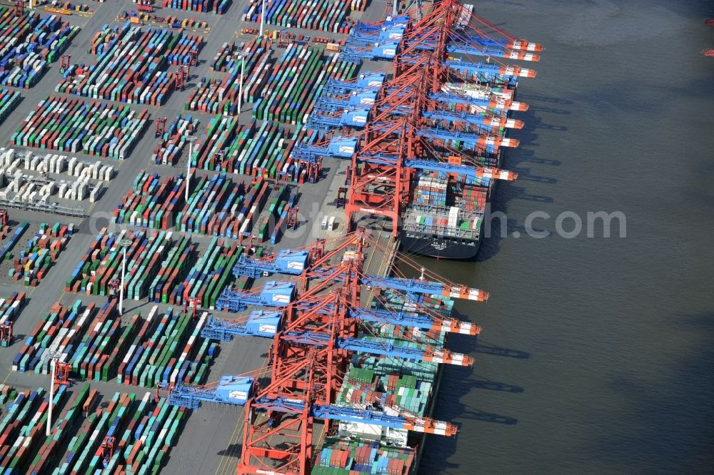 Hamburg from above - EUROGATE Container Terminal Hamburg at the port of Hamburg