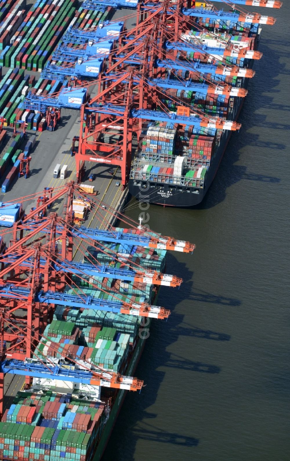 Aerial image Hamburg - EUROGATE Container Terminal Hamburg at the port of Hamburg