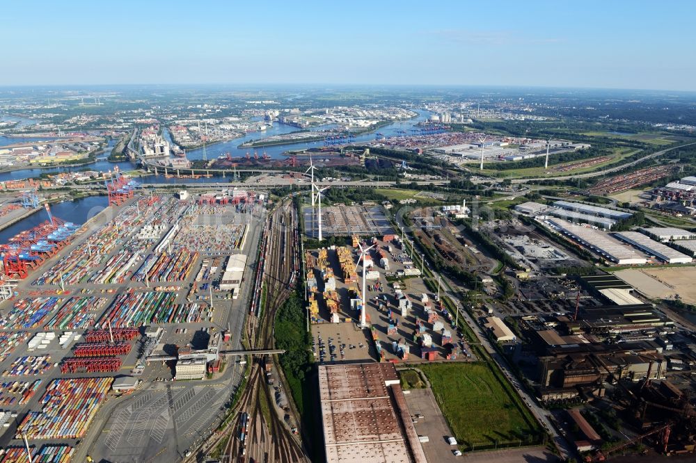 Hamburg from above - EUROGATE Container Terminal Hamburg at the port of Hamburg