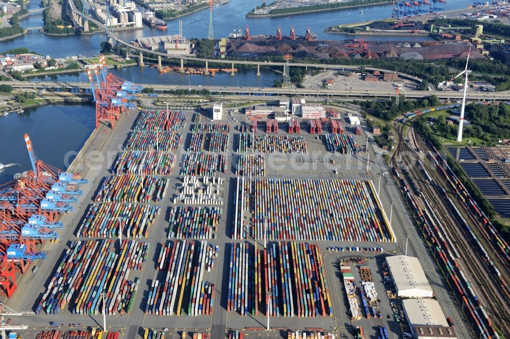 Aerial image Hamburg - EUROGATE Container Terminal Hamburg at the port of Hamburg