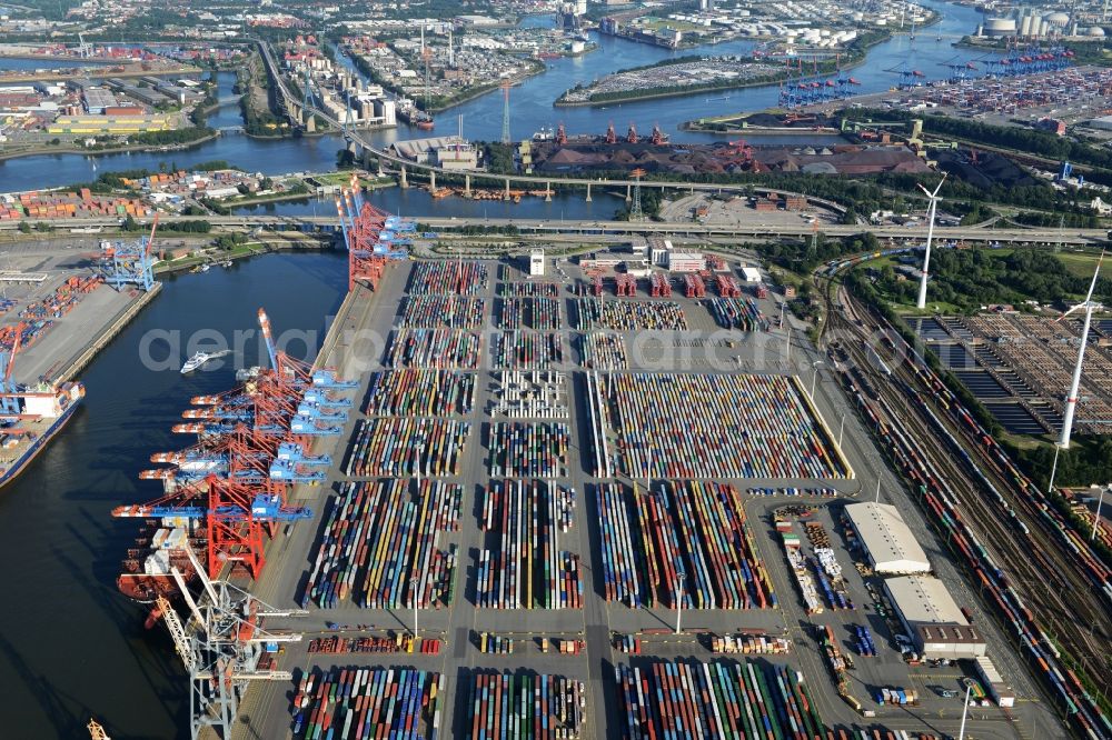 Hamburg from above - EUROGATE Container Terminal Hamburg at the port of Hamburg