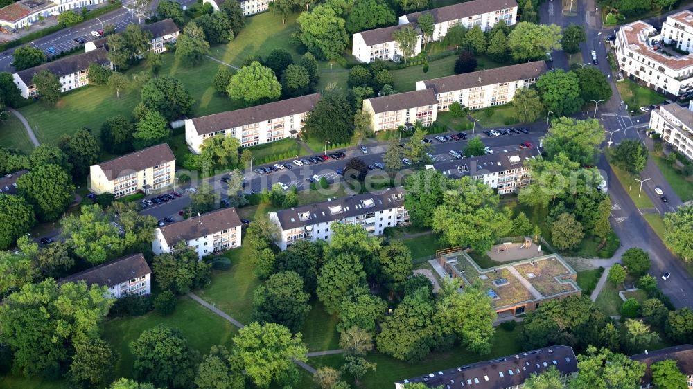 Bonn from the bird's eye view: HICOG settlement Plittersdorf in the state North Rhine-Westphalia, Germany. A settlement built in 1951 for employees of the US American High Commission (HICOG, High Commissioner of Germany)