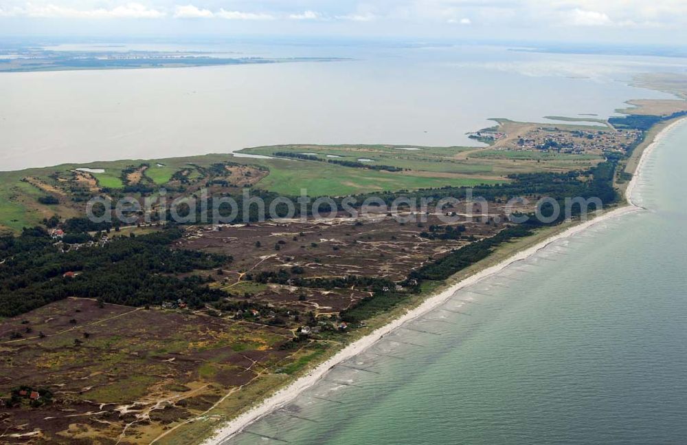 Hiddensee (Rügen) from the bird's eye view: Hiddensee (von der Ostsee aus gesehen).