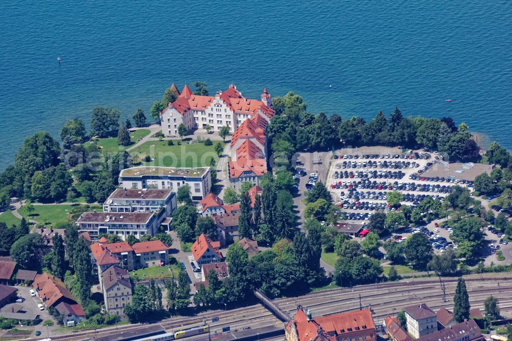 Lindau (Bodensee) from above - Island area Lindau with the village center in Lindau (Bodensee) in the state Bavaria, Germany