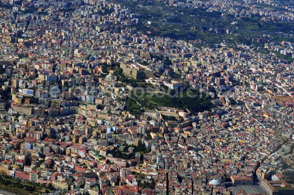 Aerial photograph Neapel - Cityscape of the historic center of Naples, Italy. In the inner parts of the city there are plenty of historical buildings and cultural monuments, 1995, the entire town declared a UNESCO World Heritage Site