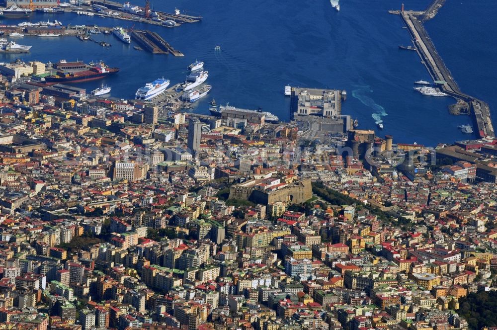 Neapel from above - Cityscape of the historic center of Naples, Italy. In the inner parts of the city there are plenty of historical buildings and cultural monuments, 1995, the entire town declared a UNESCO World Heritage Site