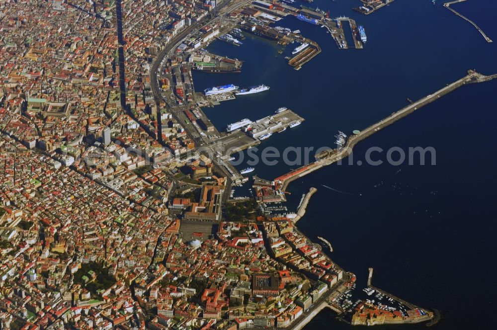 Neapel from above - Cityscape of the historic center of Naples, Italy. In the inner parts of the city there are plenty of historical buildings and cultural monuments, 1995, the entire town declared a UNESCO World Heritage Site