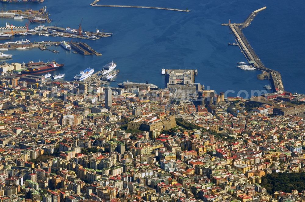 Neapel from above - Cityscape of the historic center of Naples, Italy. In the inner parts of the city there are plenty of historical buildings and cultural monuments, 1995, the entire town declared a UNESCO World Heritage Site