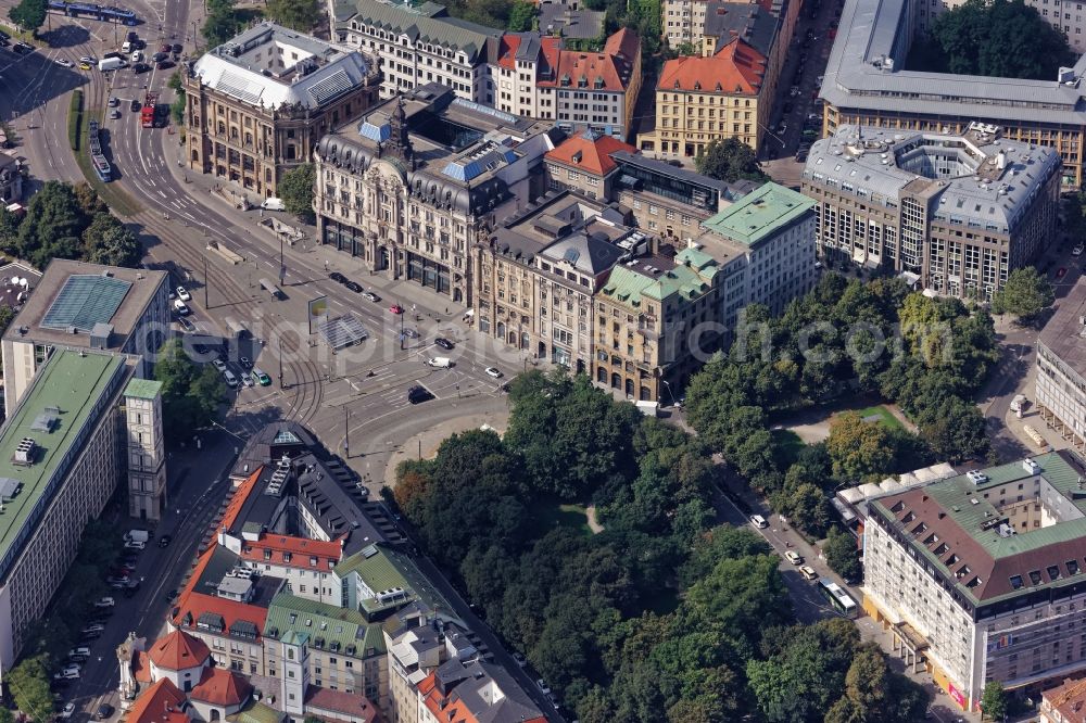 Aerial photograph München - City view around Lenbachplatz in Munich in the state Bavaria