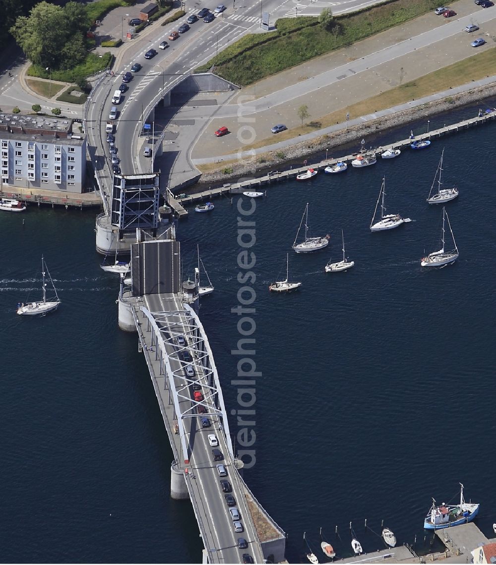 Aerial photograph Sonderburg - Historic Bascule Bridge in Sonderborg in Denmark