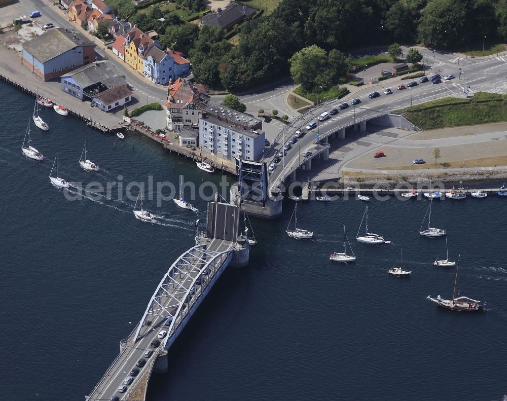 Sonderburg from the bird's eye view: Historic Bascule Bridge in Sonderborg in Denmark