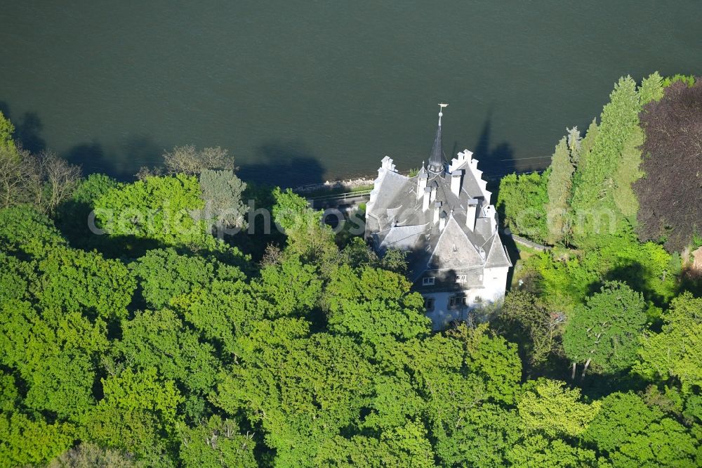 Remagen from above - Luxury residential villa of single-family settlement on Weg of Rote Erde in Remagen in the state Rhineland-Palatinate, Germany