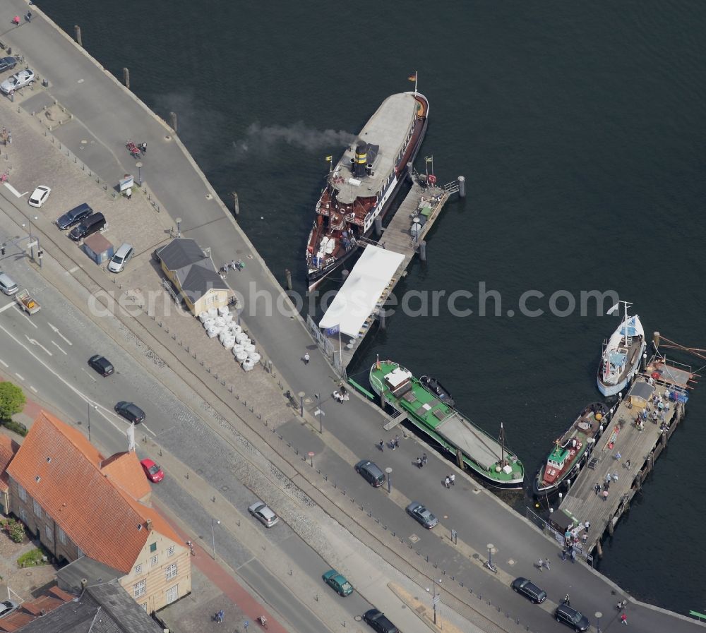 Aerial image Flensburg - Historical Harbour in Flensburg in Schleswig-Holstein