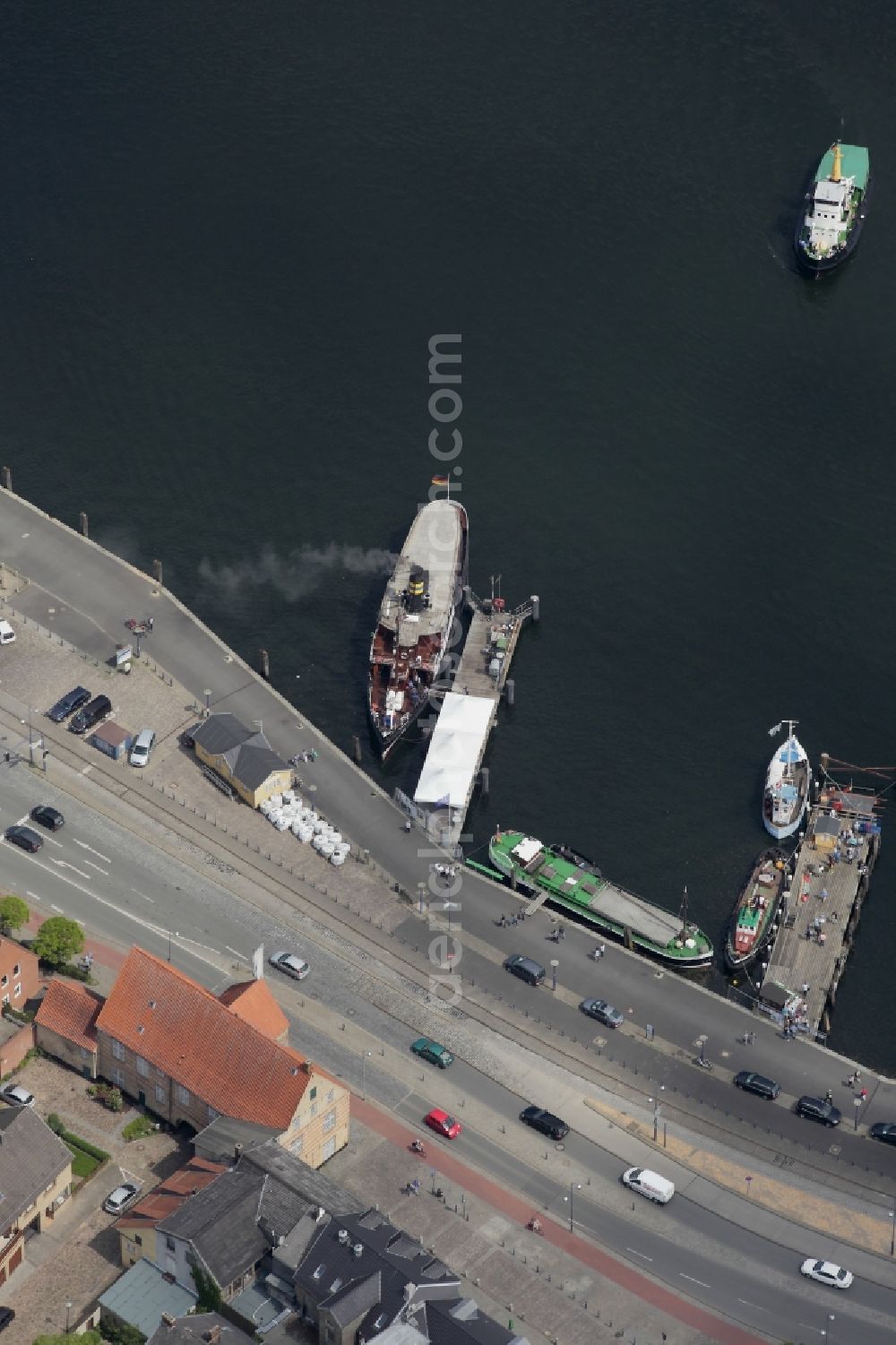 Aerial photograph Flensburg - Historical Harbour in Flensburg in Schleswig-Holstein