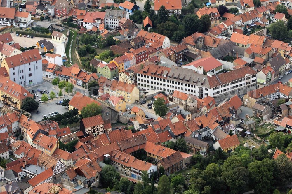 Bad Langensalza from the bird's eye view: Historical city center of Bad Langensalza in Thuringia