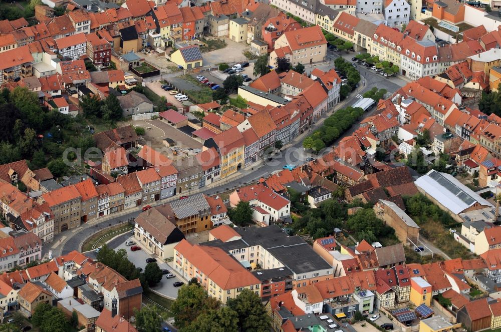 Aerial image Bad Langensalza - Historical city center of Bad Langensalza in Thuringia