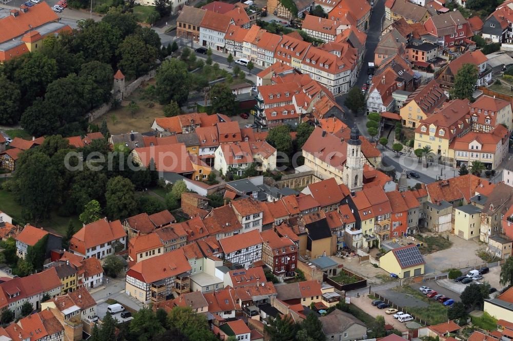 Aerial photograph Bad Langensalza - Historical city center of Bad Langensalza in Thuringia