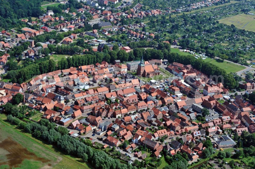 Aerial image Boizenburg - View of the historic city of Boizenburg in Mecklenburg-Vorpommern