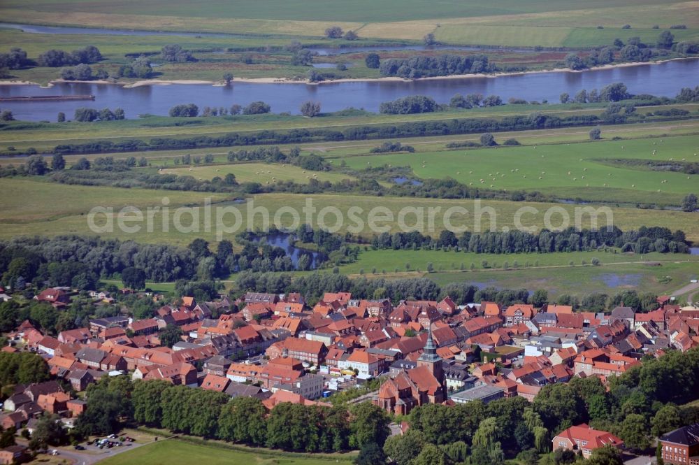 Aerial photograph Boizenburg - View of the historic city of Boizenburg in Mecklenburg-Vorpommern