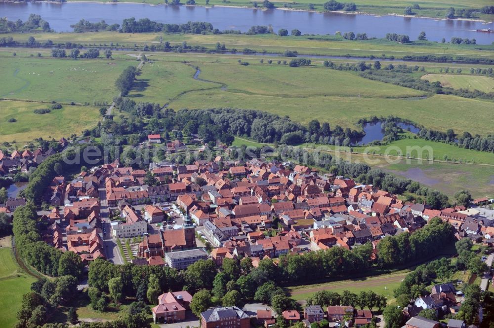 Boizenburg from the bird's eye view: View of the historic city of Boizenburg in Mecklenburg-Vorpommern