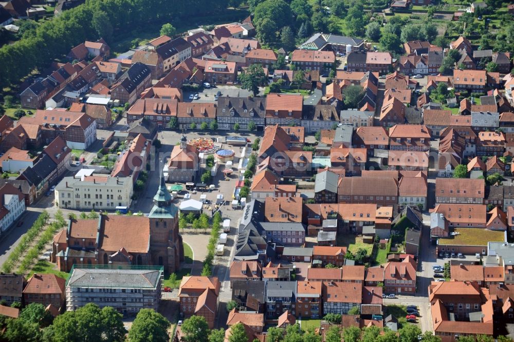 Aerial photograph Boizenburg - View of the historic city of Boizenburg in Mecklenburg-Vorpommern