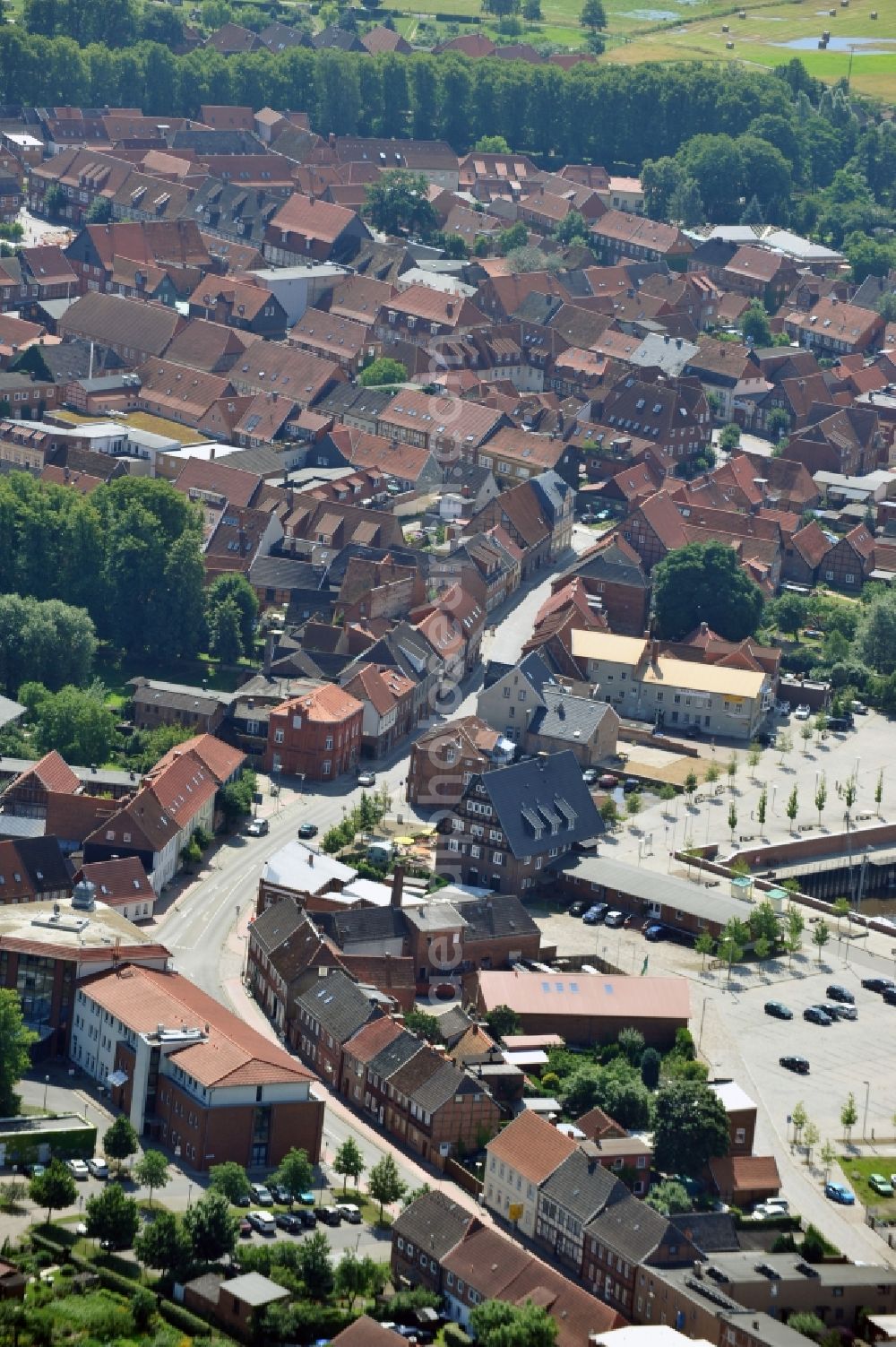 Aerial image Boizenburg - View of the historic city of Boizenburg in Mecklenburg-Vorpommern