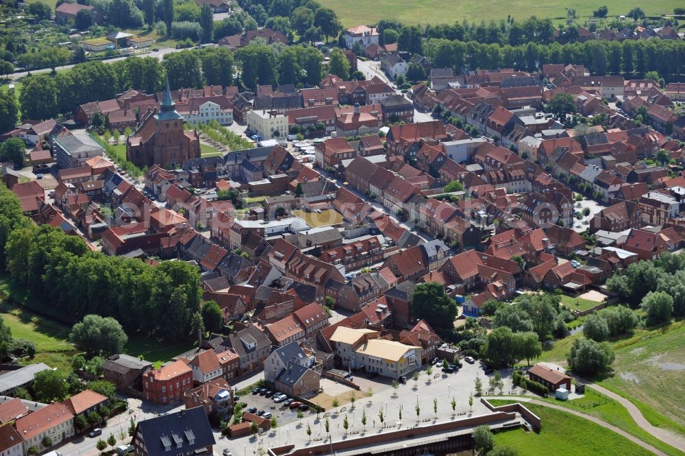 Aerial photograph Boizenburg - View of the historic city of Boizenburg in Mecklenburg-Vorpommern