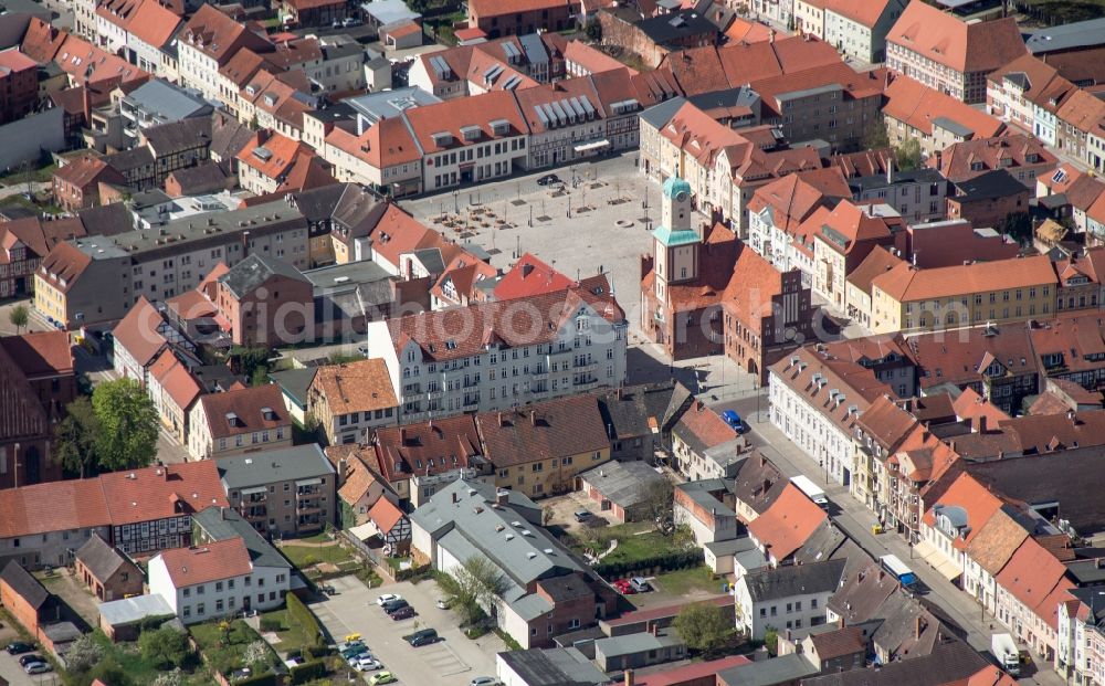 Wittstock from above - The historic town of Wittstock in Brandenburg